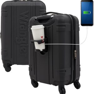 Wrangler Astral Hardside Luggage, Black, 20-Inch Carry-On